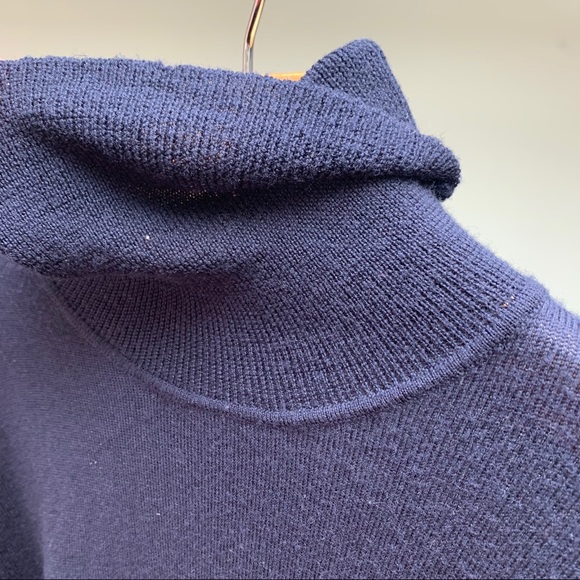 Calvin Klein Italian Merino Wool Navy Turtleneck - Picture 10 of 11